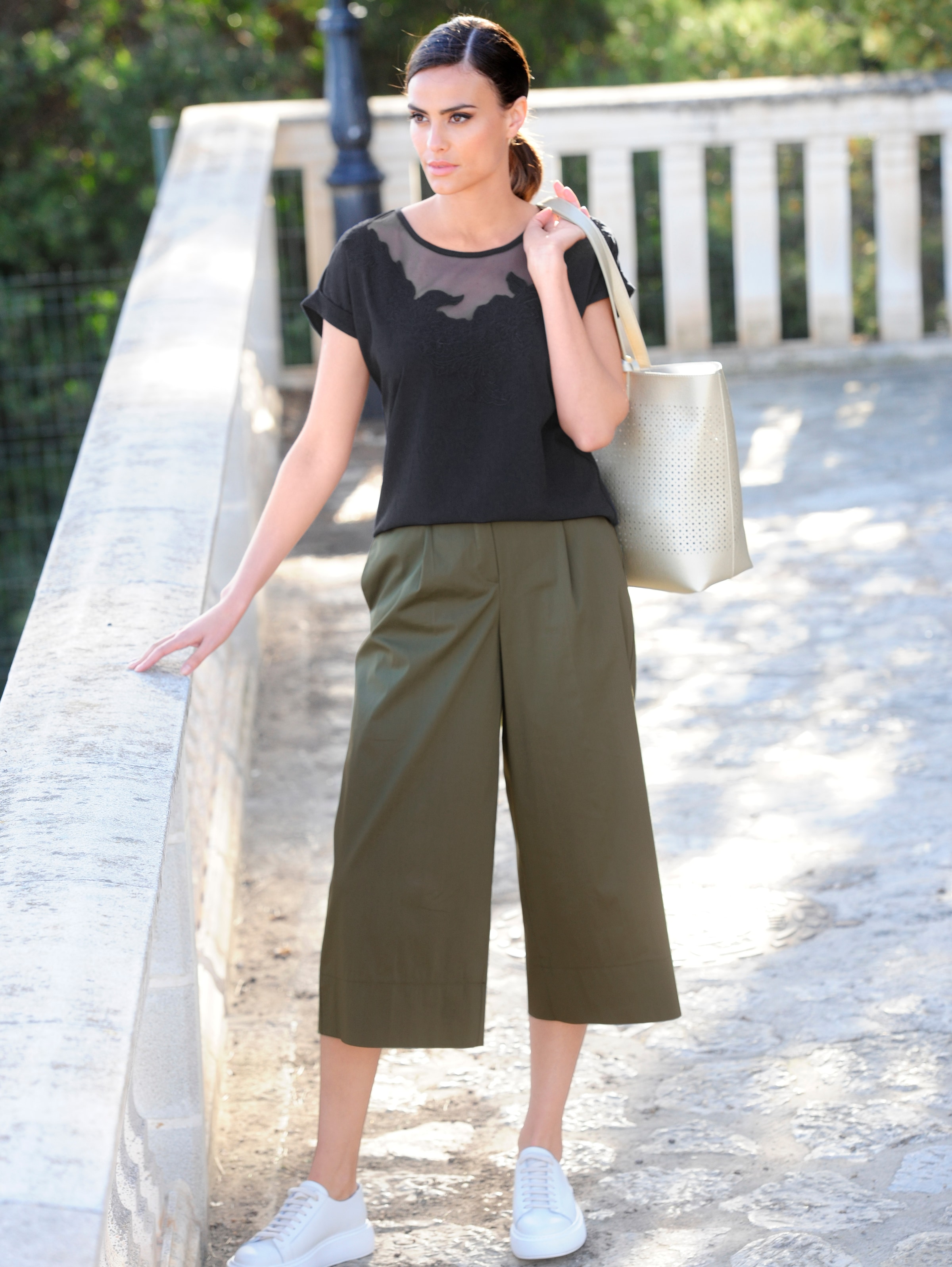 Culotte Hose mit weitem Beinverlauf