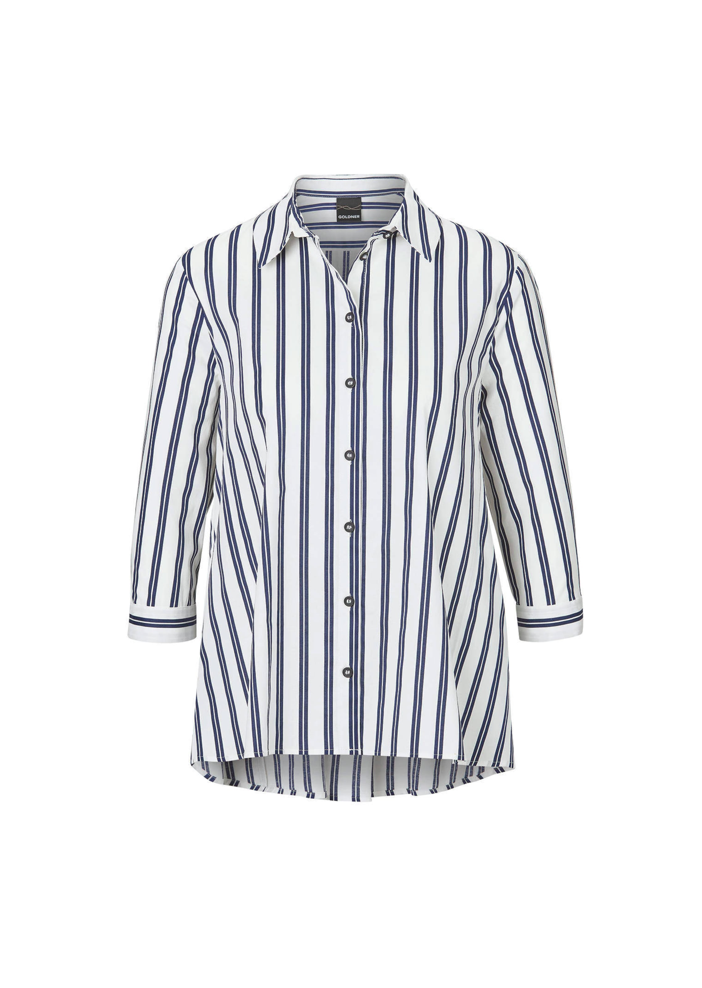 Schlichte Baumwoll-Bluse mit 3/4-Arm