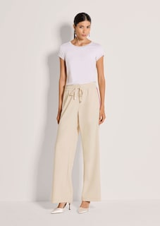 Pantalon avec bande latérale et effet crêpe thumbnail 3