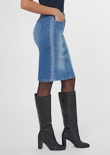 Schlanker Jeansrock mit Stickerei thumbnail 5