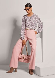 Rundhals-Bluse mit Unikat-Print thumbnail 5