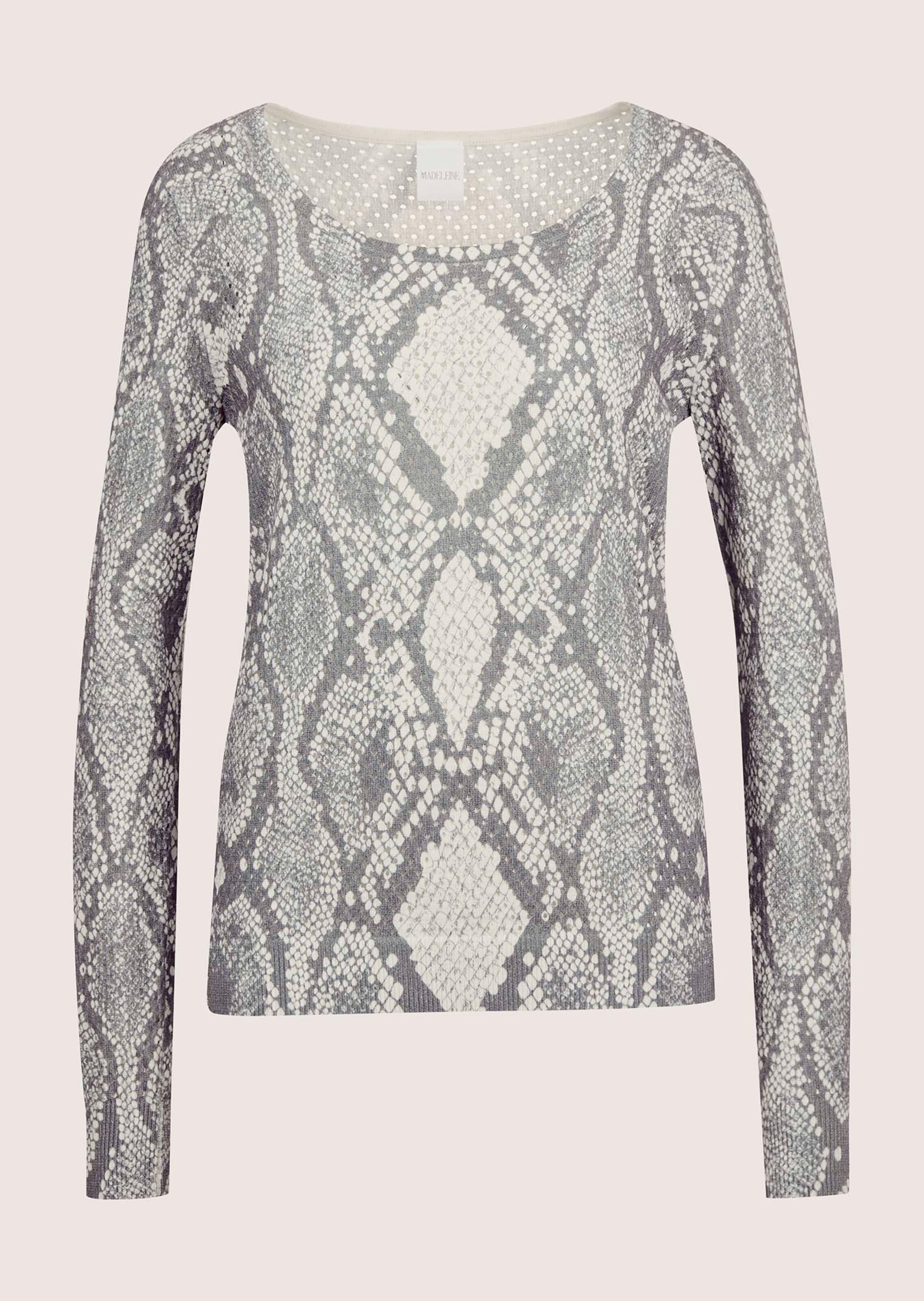 Ajour-Pullover mit Unikat-Print thumbnail 7