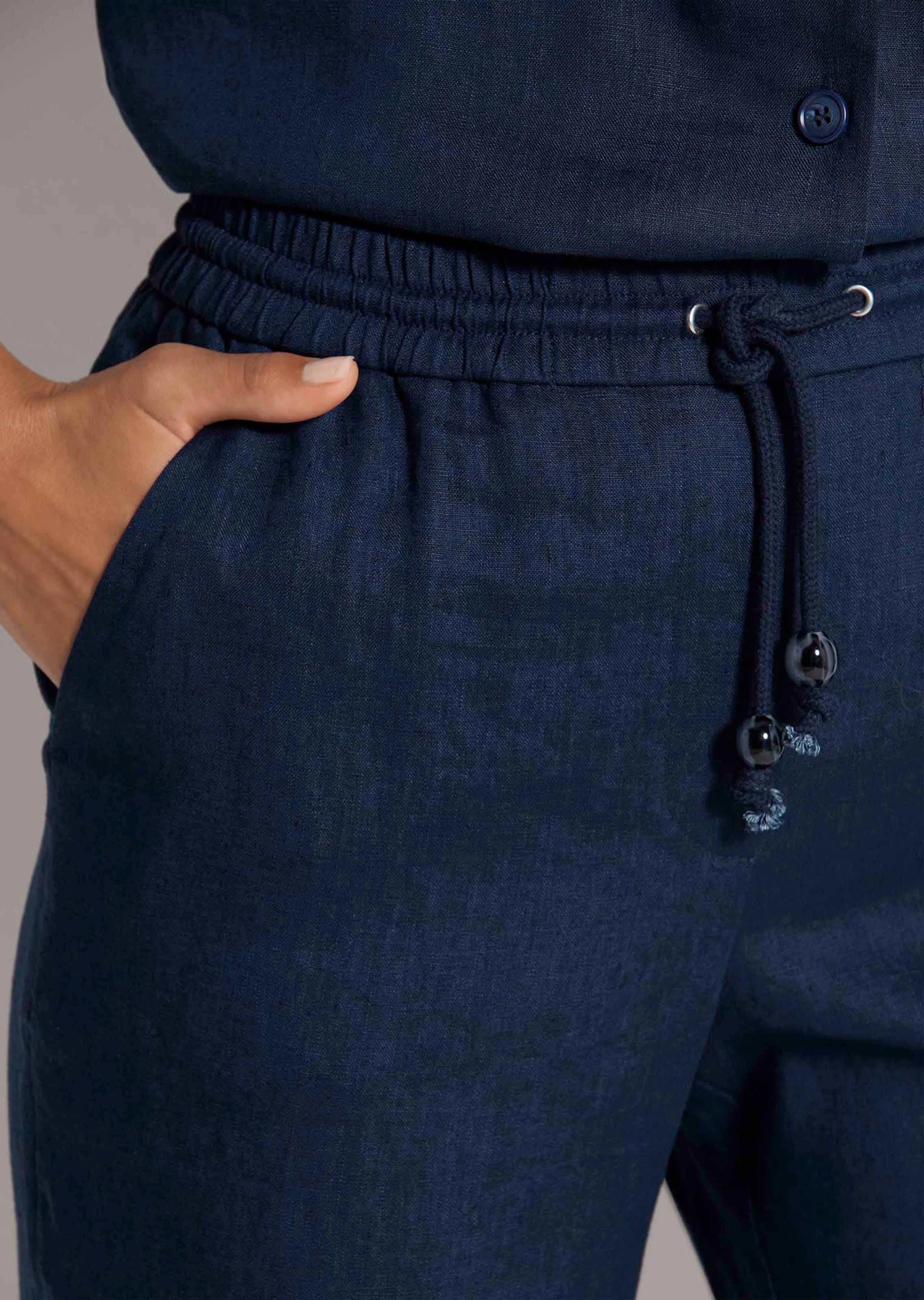 Pantalon en lin avec passant tunnel thumbnail 6