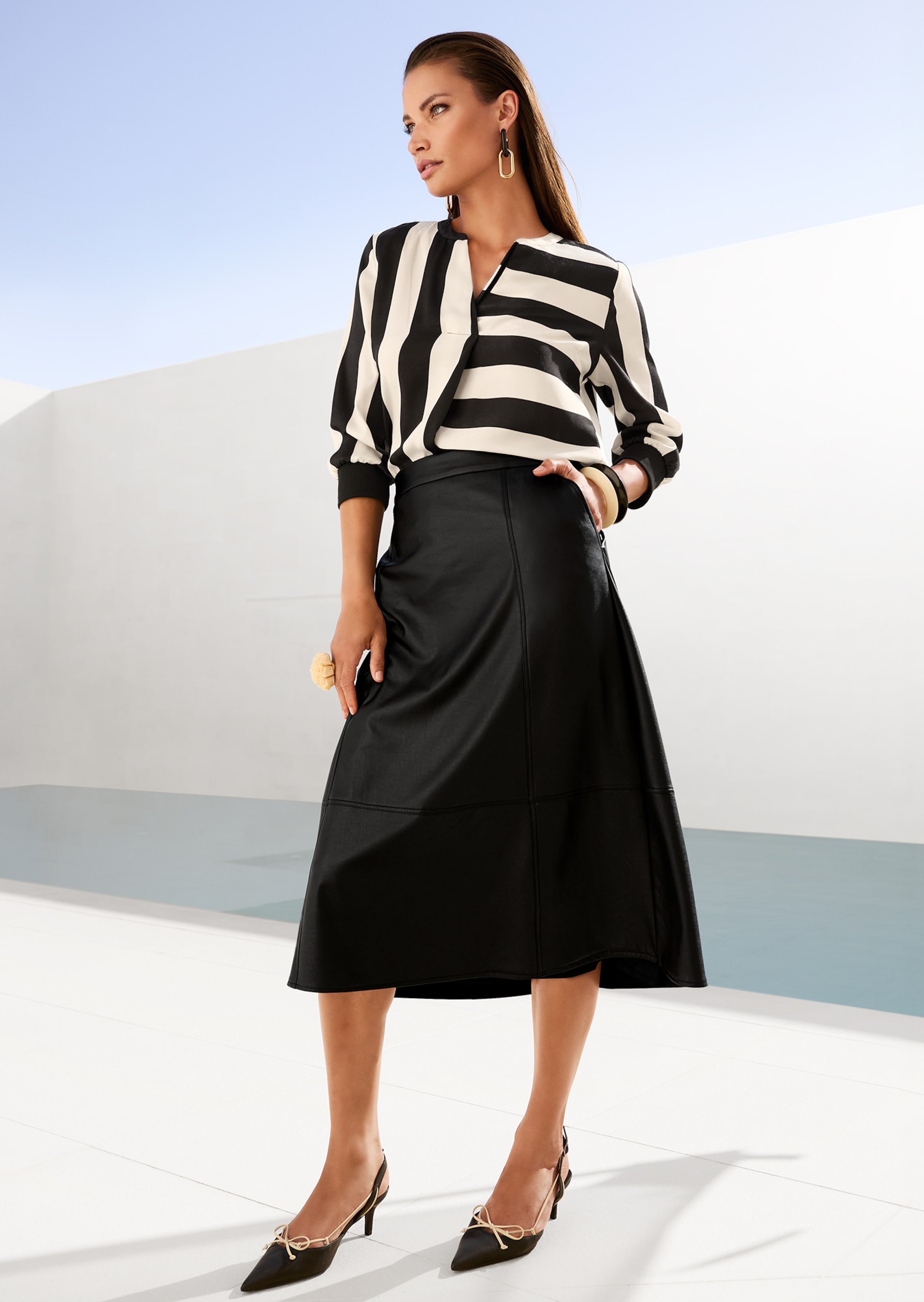 Tunika-Bluse mit 3/4-Ärmeln