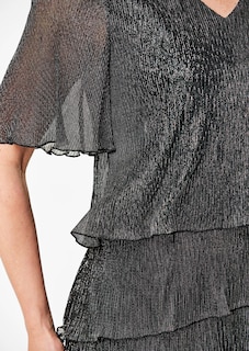 Kleid aus glänzendem Plissée thumbnail 5