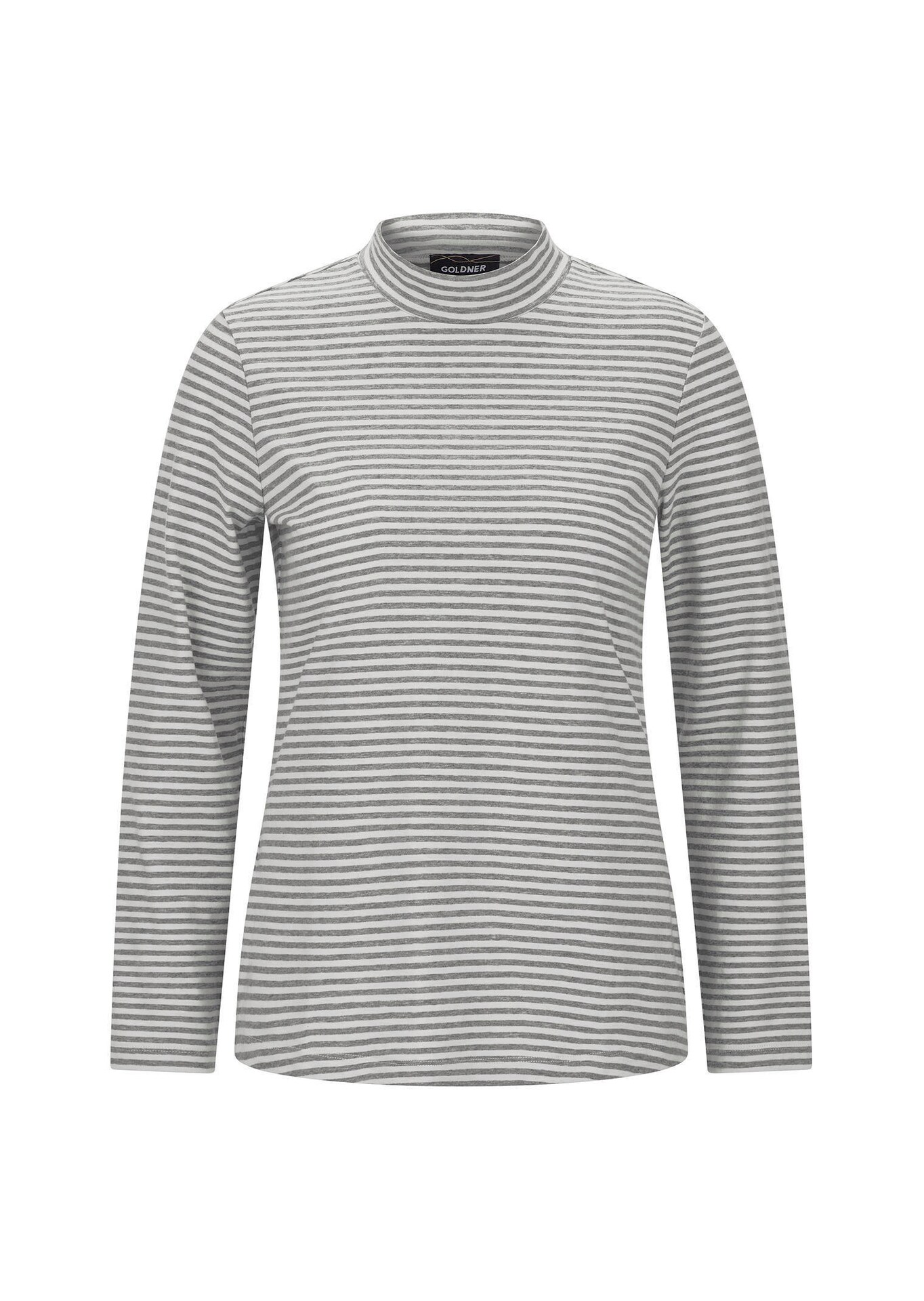 Shirt met lange mouwen, strepen en opstaande kraag