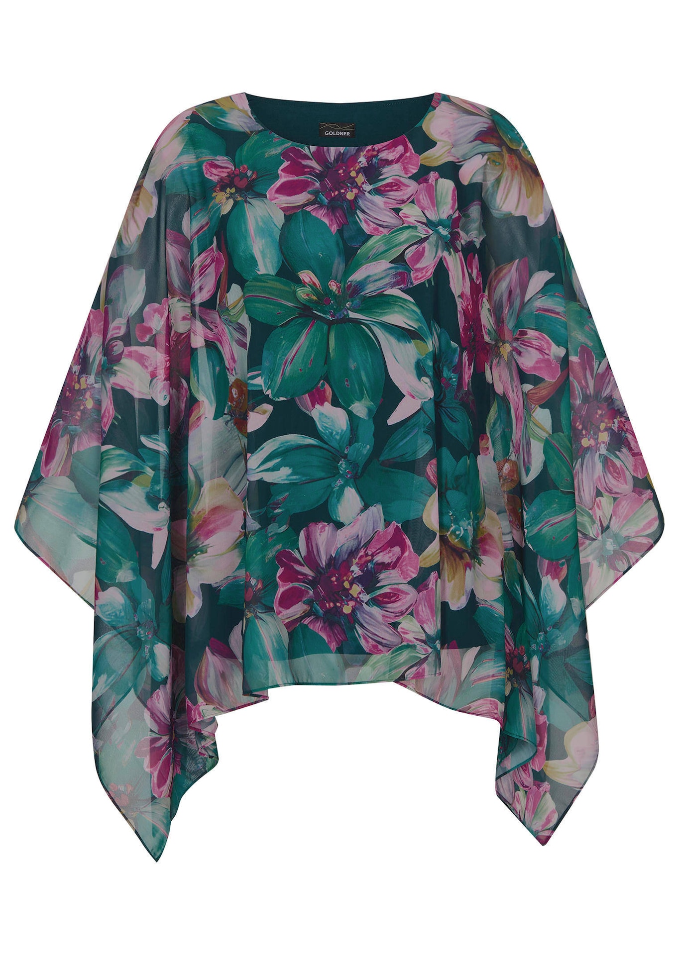 Blusenshirt mit Überwurf aus Chiffon