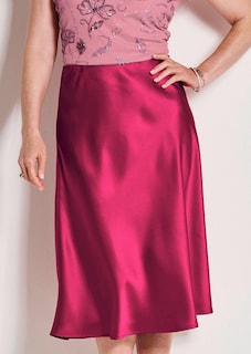 Jupe évasée en satin avec taille élastique thumbnail 7
