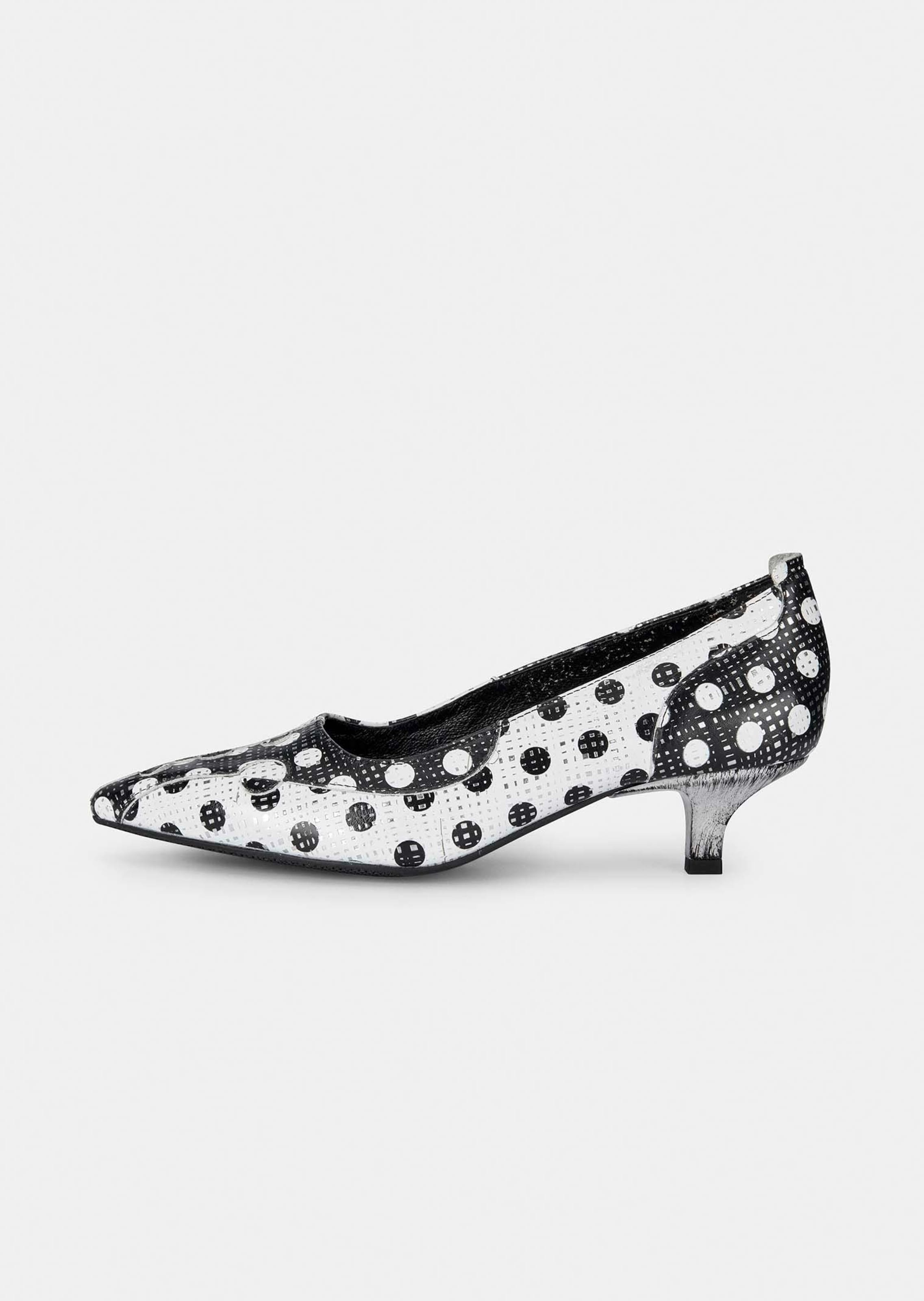 Pumps aus Leder mit Punktemuster