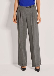 Wide-Leg-Hose mit Zierriegel in Lederoptik thumbnail 2