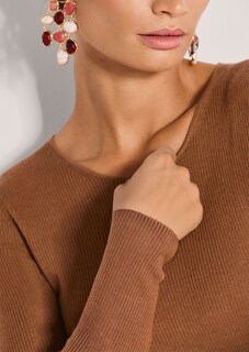 Gerippter Feinstrick-Pullover aus Schurwolle thumbnail 6