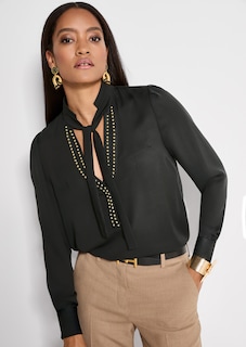 Bluse mit Nietenbesatz und Bindeband thumbnail 1