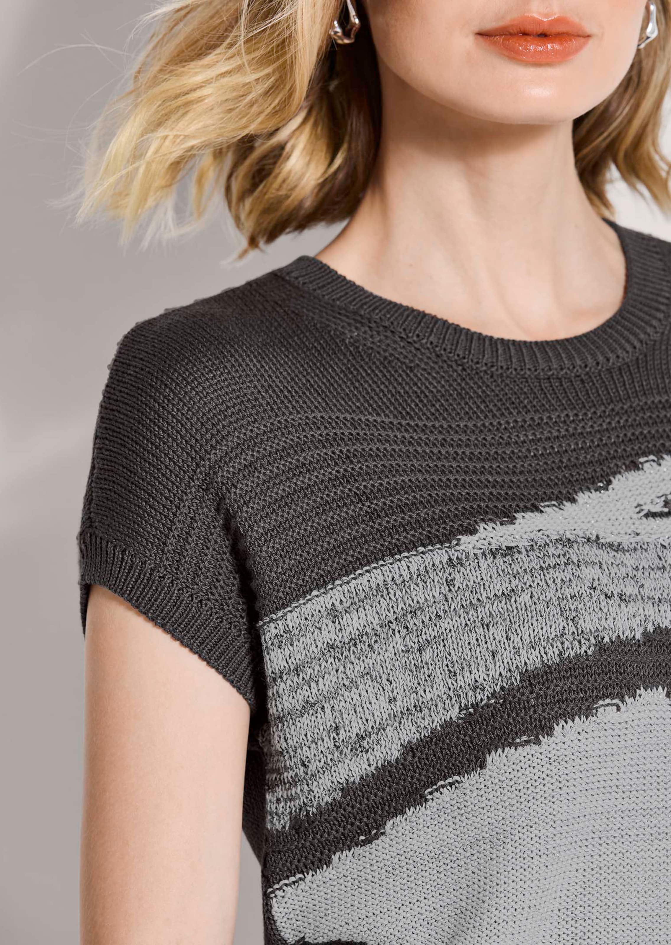 Ärmelloser Intarsien-Pullover mit Effektgarn thumbnail 6