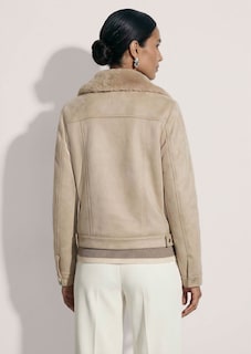 Jacke in Veloursoptik mit abnehmbarem Fellkragen thumbnail 4
