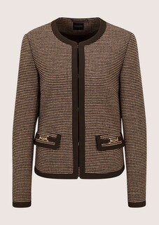Kragenloser Blazer mit Pepita-Muster thumbnail 7