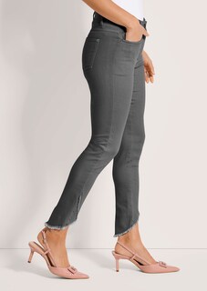 Slim-fit jeans with frayed hem thumbnail 4