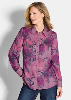 Overhemdblouse van viscose-satijn thumbnail 1