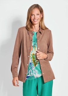 Hemdjacke in weicher Velourslederoptik thumbnail 1