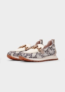 Slipper mit Snake-Print und Logo-Spange thumbnail 1