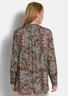 Langer geknipte blouse van pure viscose thumbnail 3