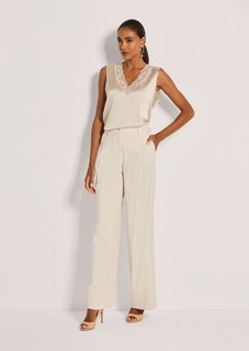 Krijtstreep broek met wijde pijpen thumbnail 3