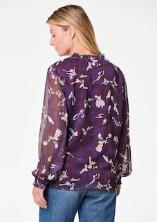Chiffonbluse mit Gummibündchen thumbnail 4