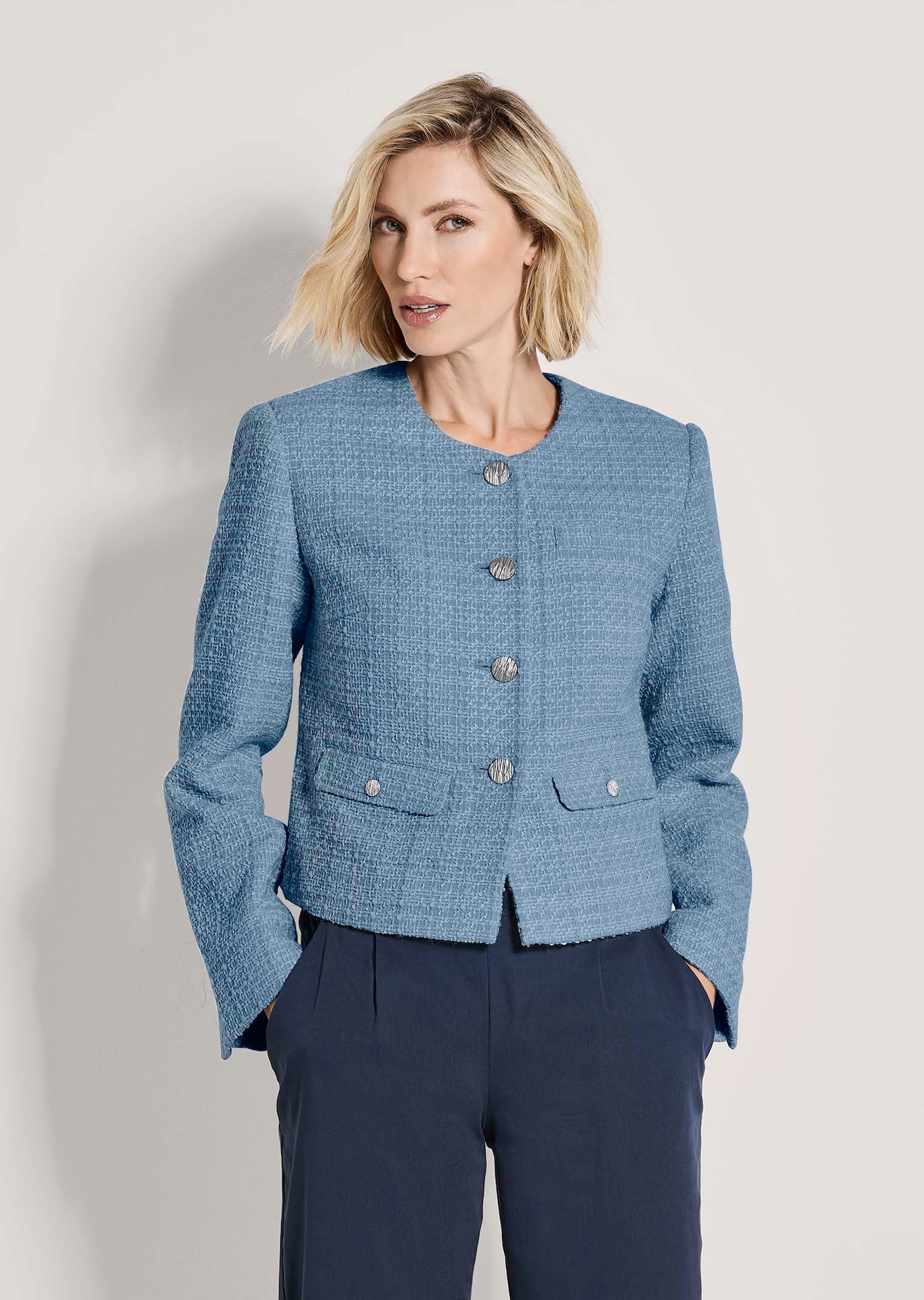 Blazer court en tweed