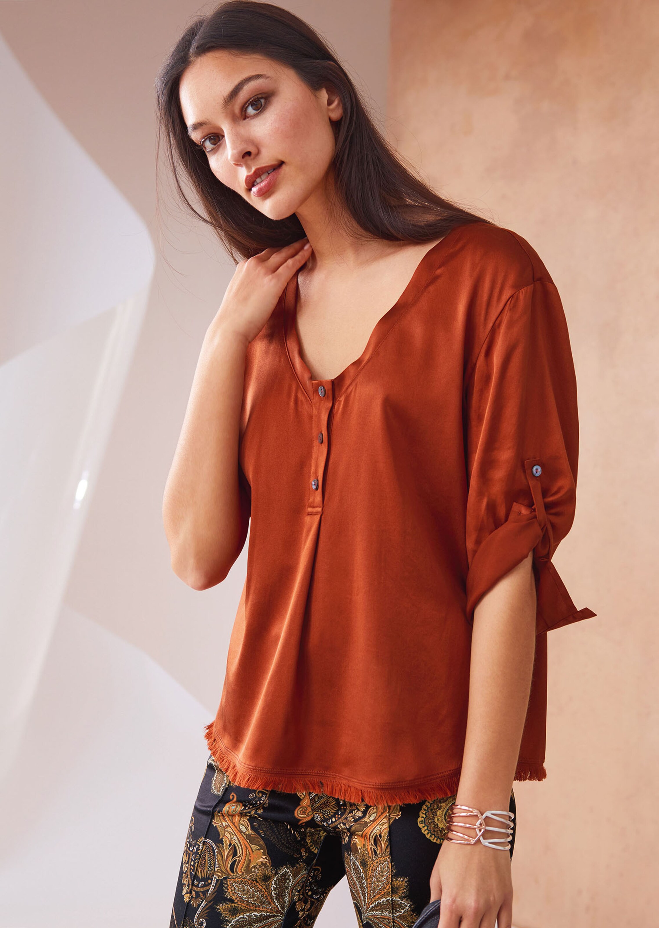 Shiny silk blouse