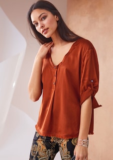 Shiny silk blouse thumbnail 1