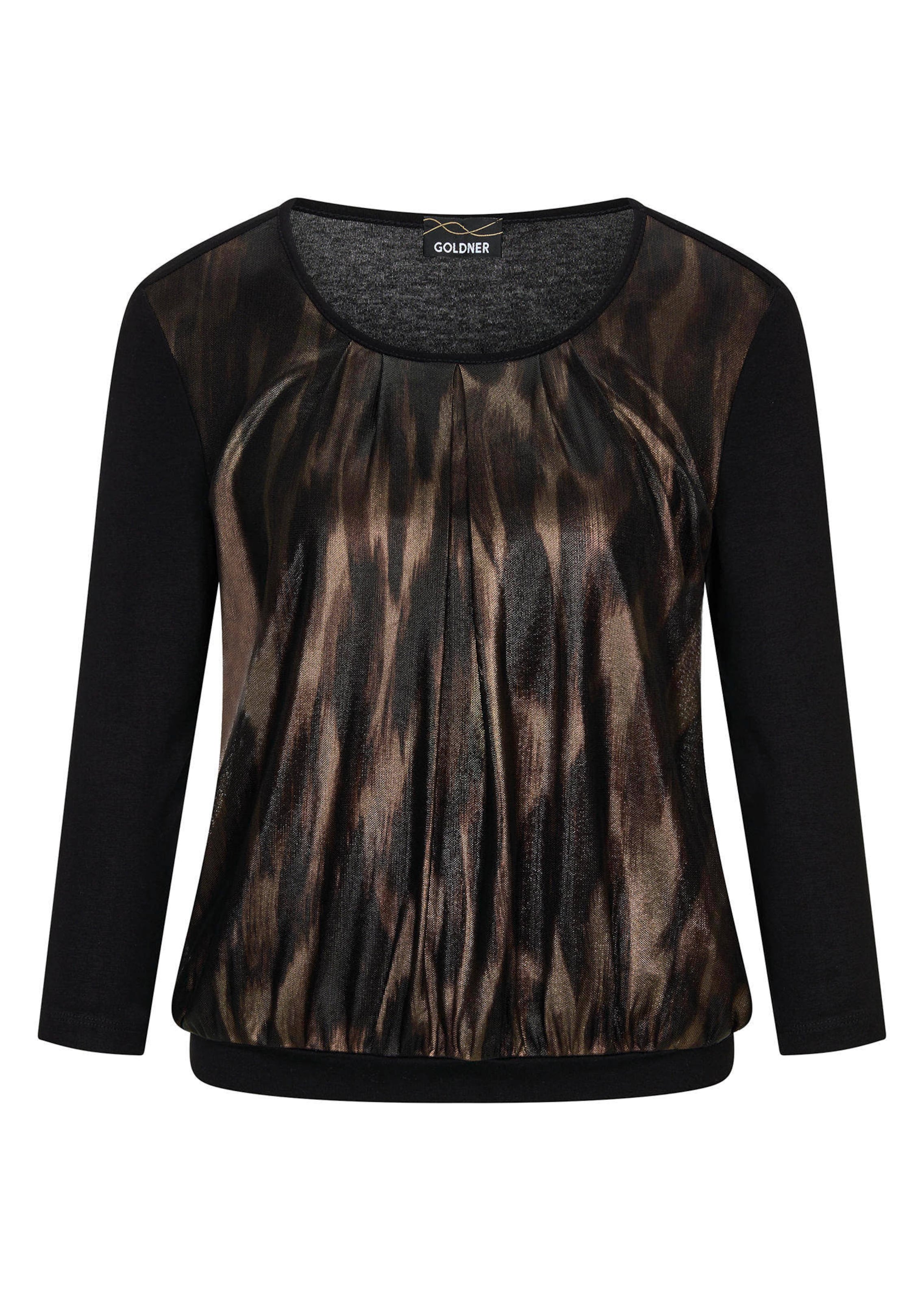 Comfortabel elastisch blouseshirt met glanzende print
