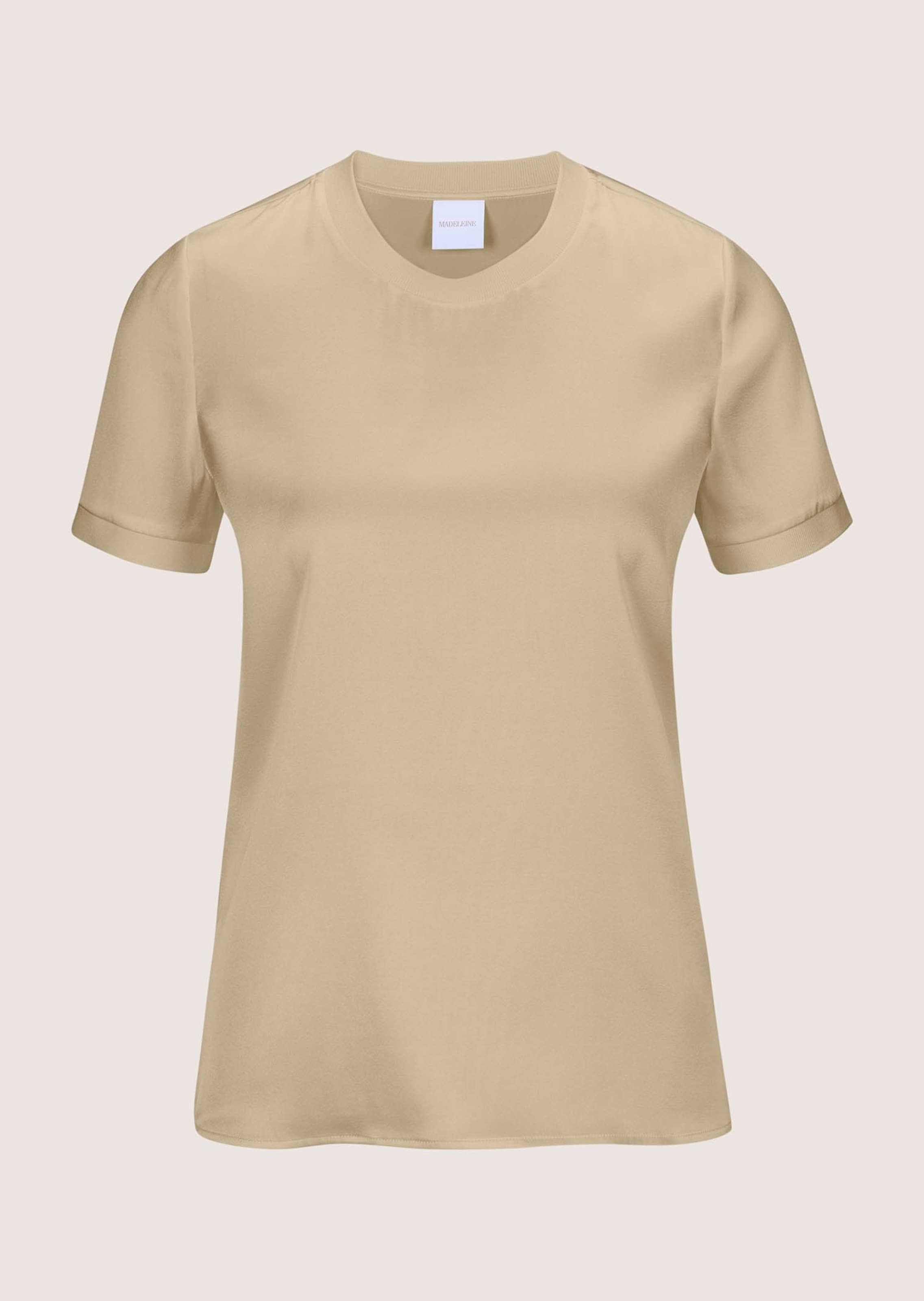 Blusenshirt aus Seide mit Rippenblenden