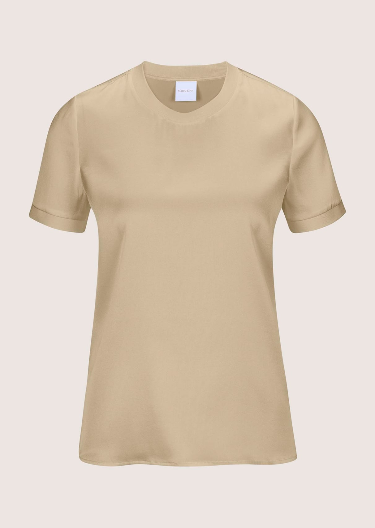 Blusenshirt aus Seide mit Rippenblenden