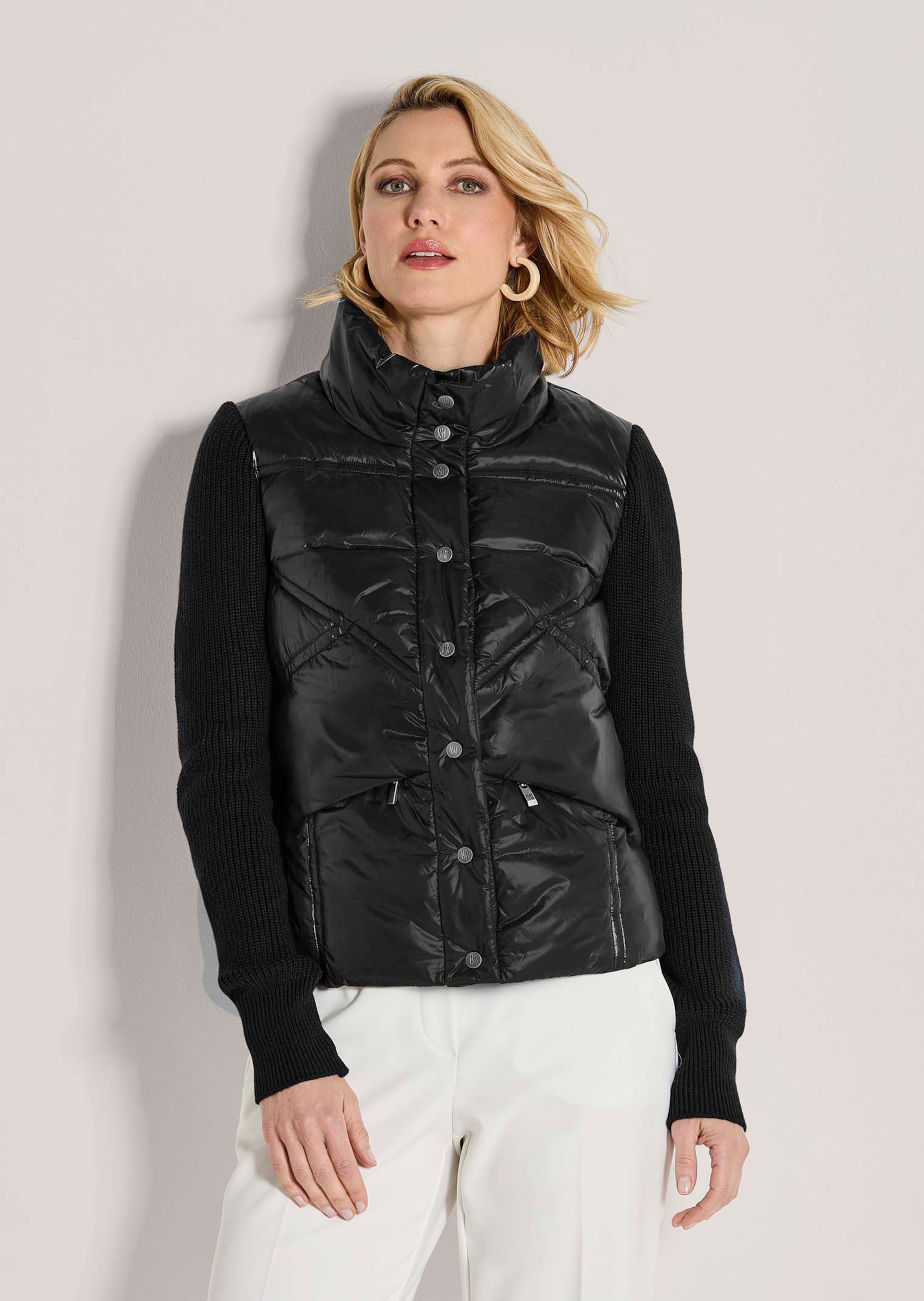 Steppjacke mit Strick-Einsätzen