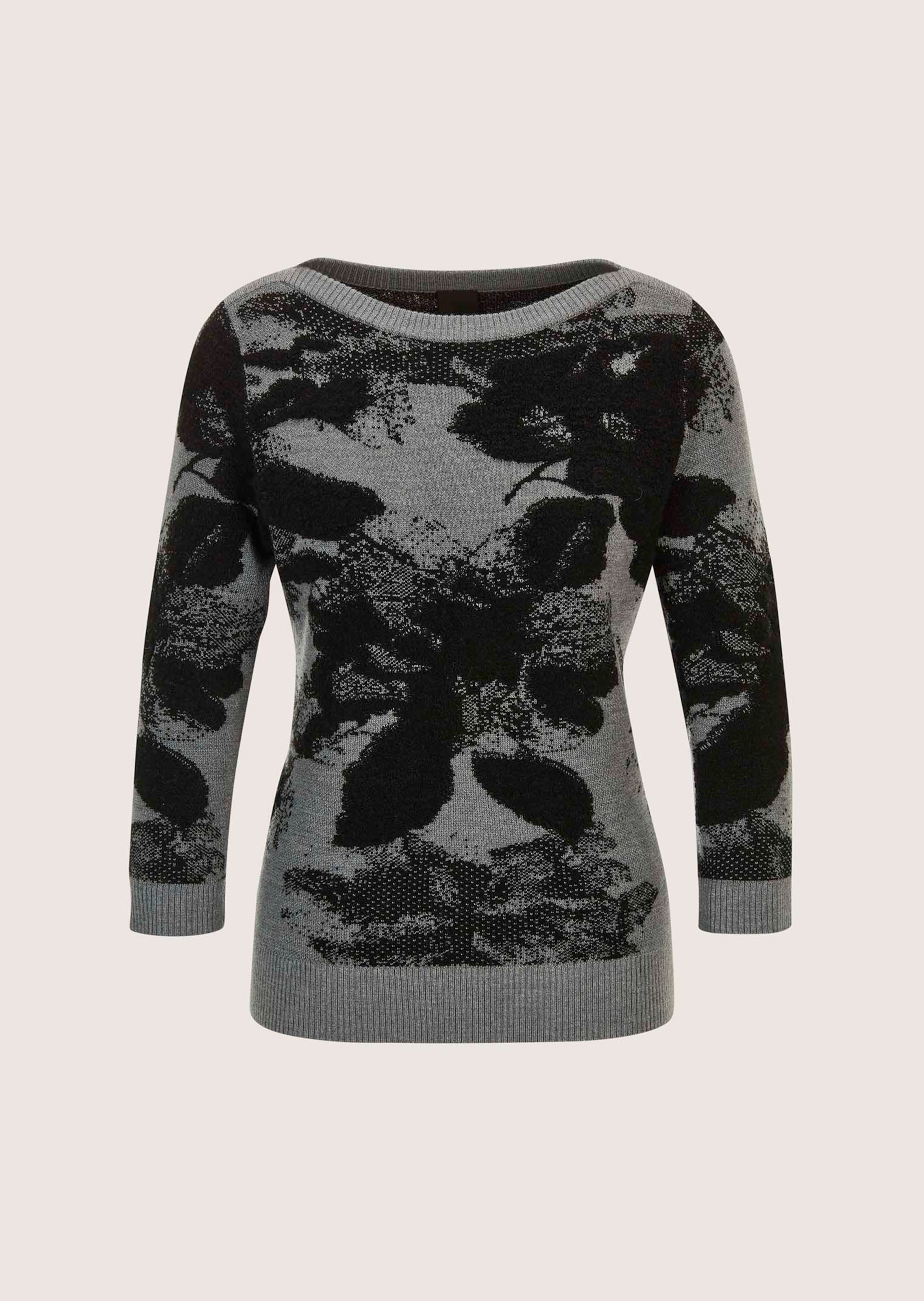 Jacquard jumper with 3/4-length sleeves