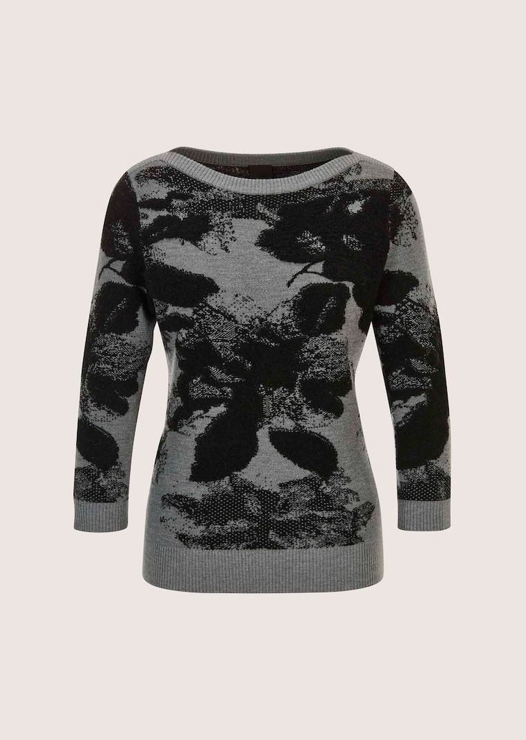 Jacquard jumper with 3/4-length sleeves