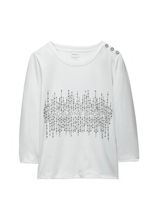 Shirt mit Glitzerprint und Zierknopfleiste thumbnail 7