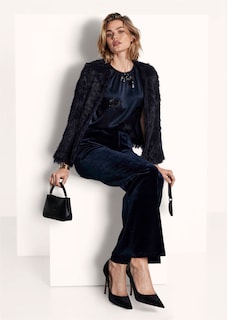 Glamouröse Shirtjacke in Feder-Optik thumbnail 5