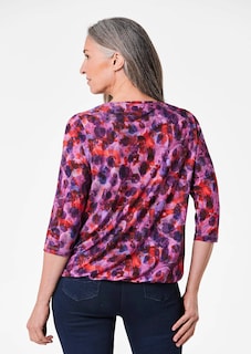 Gedessineerd shirt met watervalhals thumbnail 3