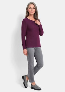 Feiner Strickpullover mit U-Boot-Ausschnitt thumbnail 2