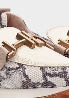 Slipper mit Snake-Print und Logo-Spange thumbnail 3