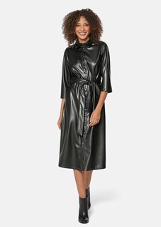 Hemdblusenkleid aus Leder-Imitat thumbnail 3
