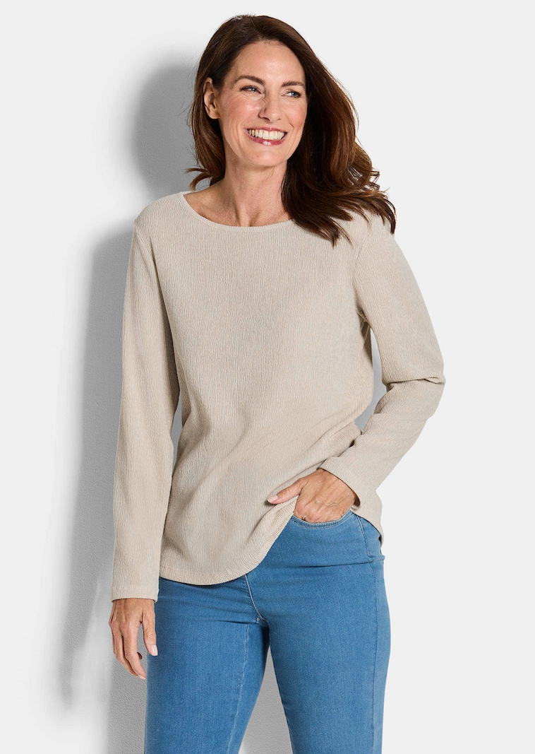 Jersey shirt in crêpelook