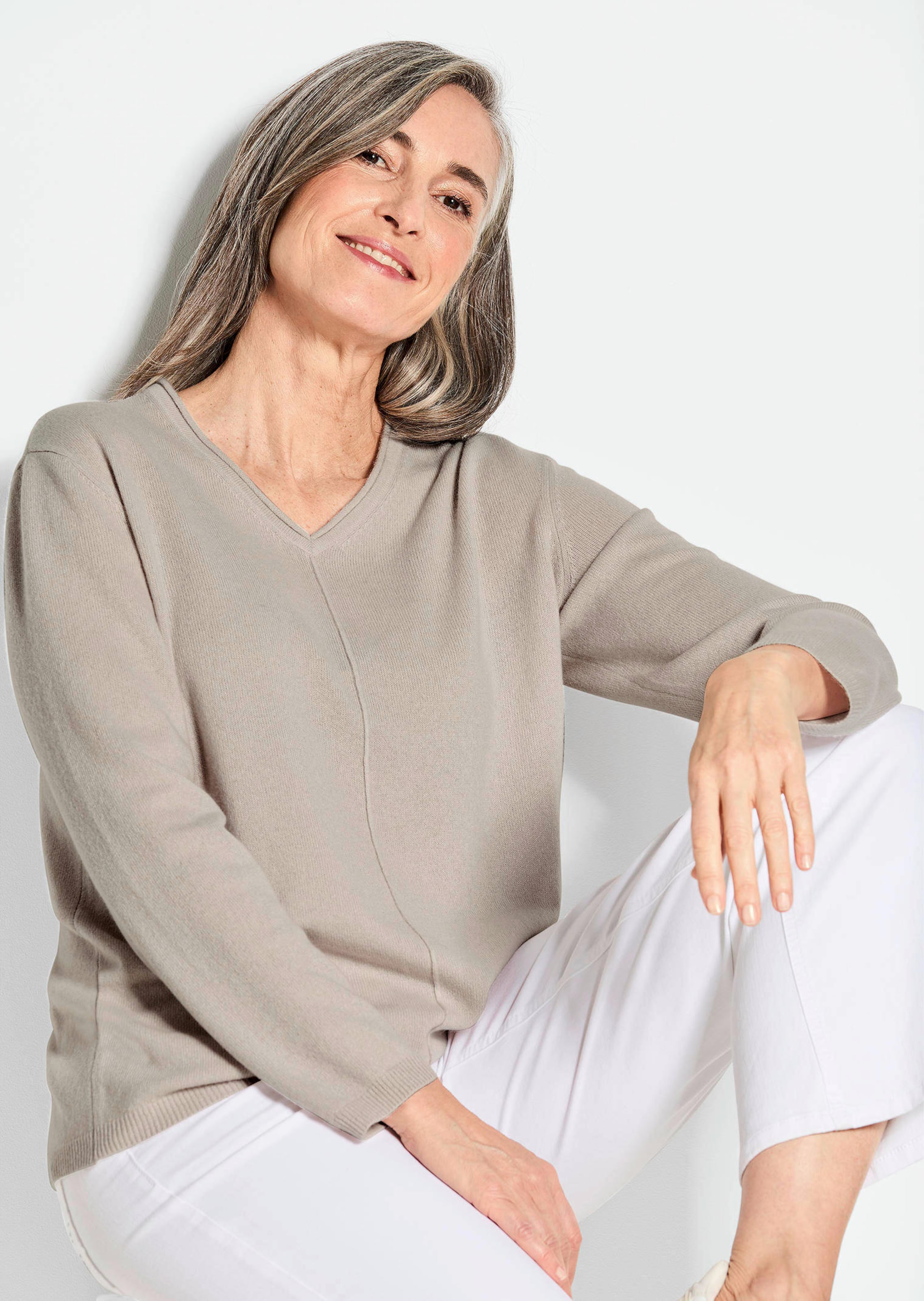 Pullover van kasjmier met V-hals thumbnail 4