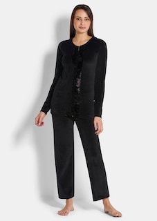 Velour loungewear set with sequin trim thumbnail 1