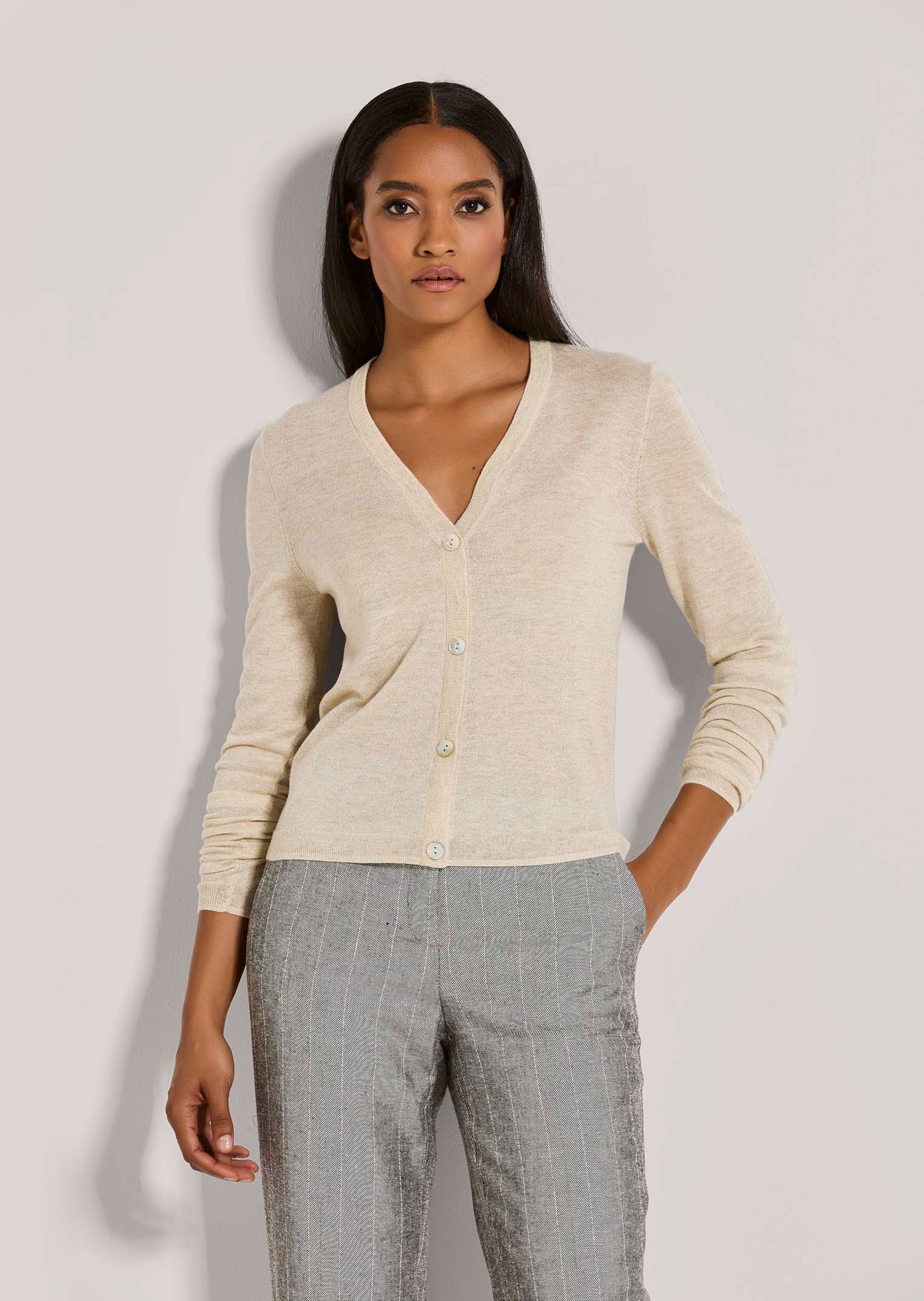 Strickjacke mit Glanz-Effekt