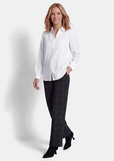 Viscose satijnen blouse met elastische manchetten thumbnail 2