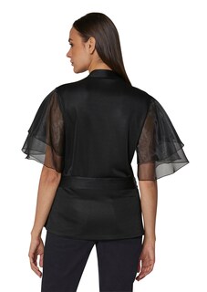 Bluse im Metallic-Look mit transparenten Ärmeln thumbnail 4