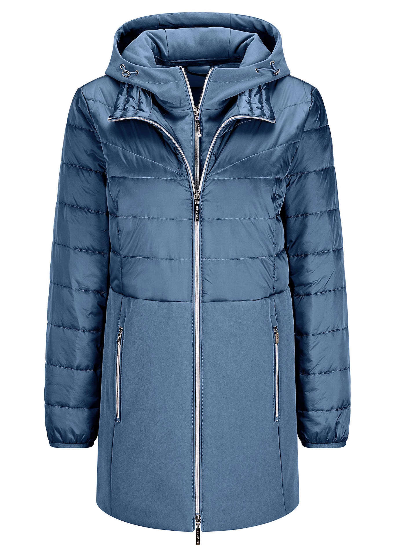 Doorgestikte mantel met softshell-inzet