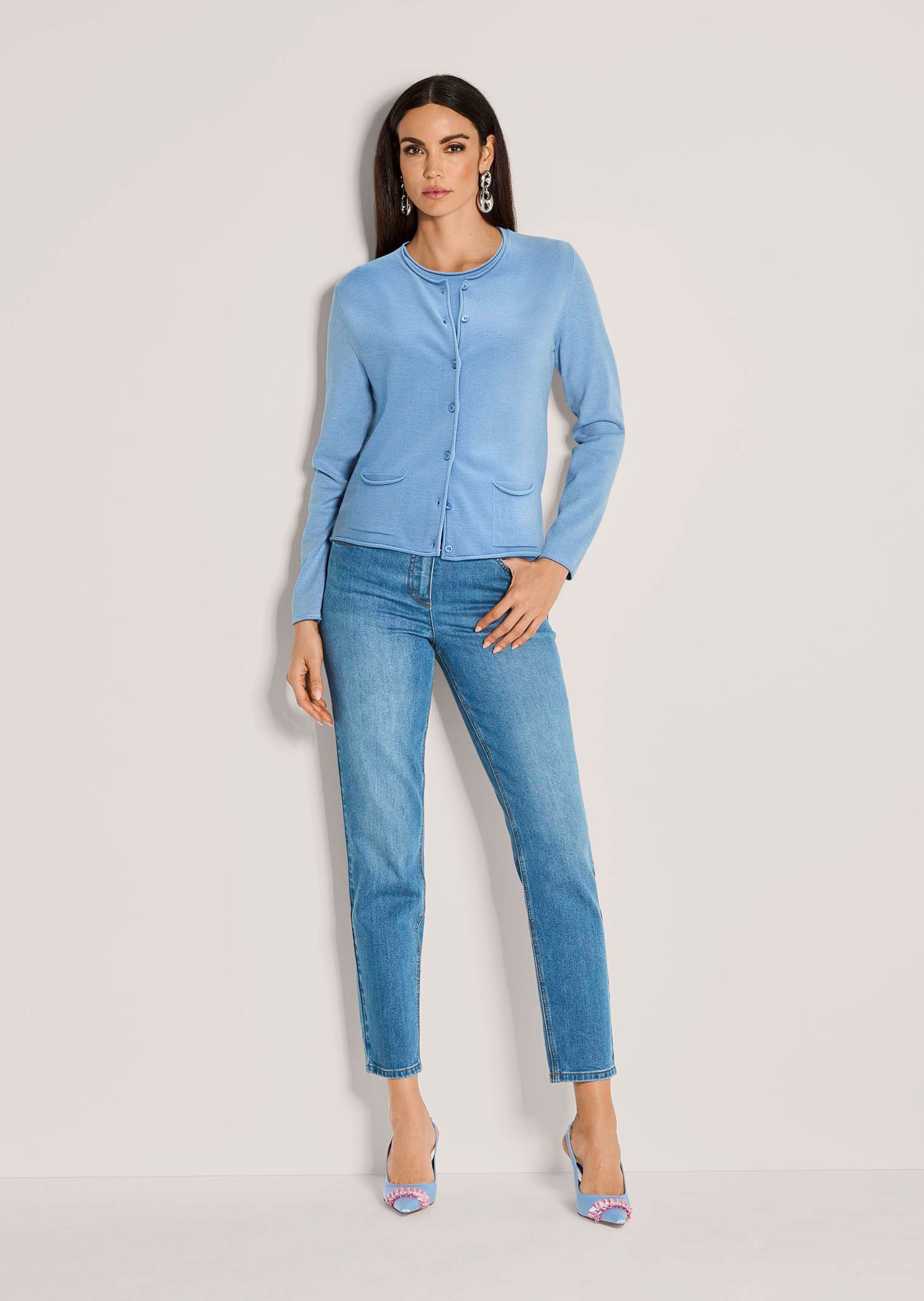 Feinstrick-Twinset mit Modal