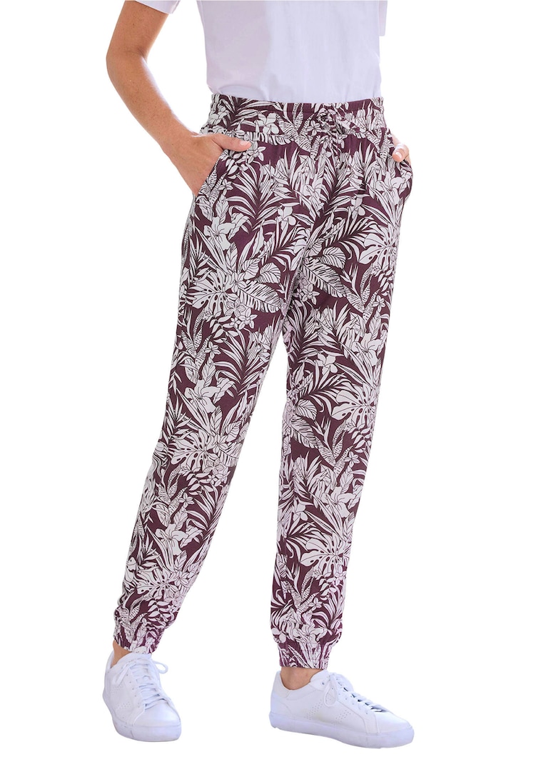 Confortable pantalon de jogging imprimé feuilles